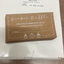 baby shower Diaper Raffle cards 35 count