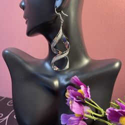 Silver Fishhook Spiral Earrings 