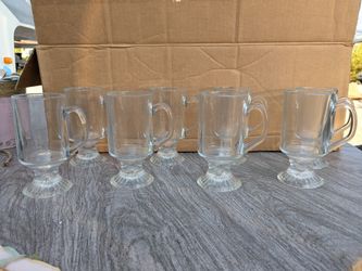 Vintage Anchor Hocking Footed Pedestal Irish Coffee Mugs