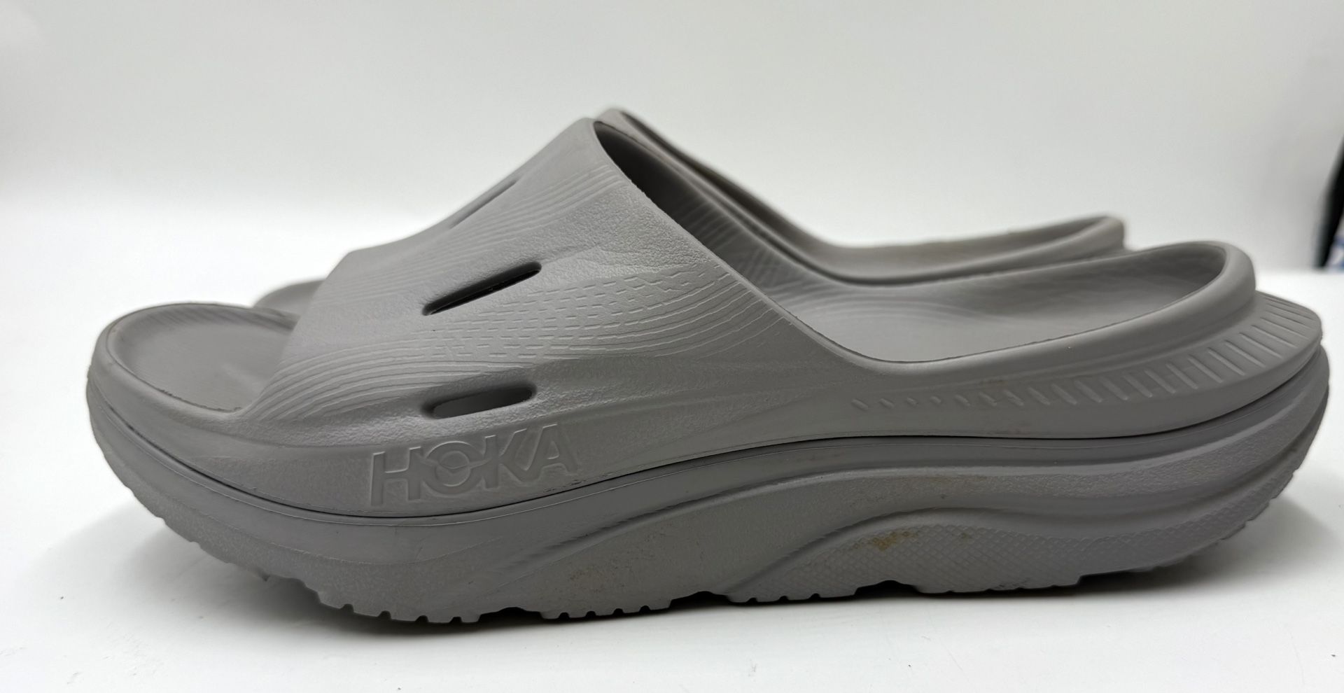 Hoka Men's Ora Recovery 3 Comfort Slip On Slide Sandals Gray Mens 8 Womens