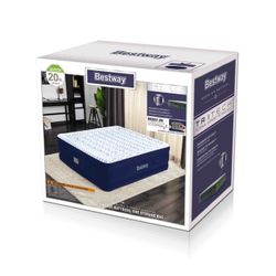NEW Bestway Tritech Air Mattress Fashion Flock Twin, 20 inches high, with a built-in AC pump. Firm Price $55