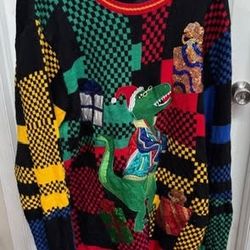 Ugly Christmas Sweater Dinosaur Size 2XL just $10