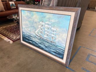 Vintage 70’s Maritime Themed Original Signed Oil Painting by Carl Christophersen