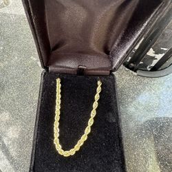 10K 20" Hollow Cashmere Rope Chain 4MM