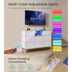 Dresser With Power And LED Lights 
