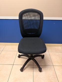 Ergonomic Black Mesh Office Chair / Armless Swivel Desk Chair