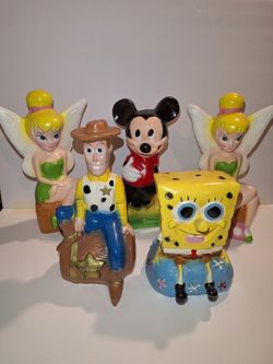 Tinker Bell, Woody, Sponge Bob & Mickey Alcancias/Piggy Bank