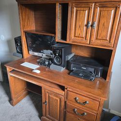 Sturdy Cherry Oak Desk (Priced To Sell)