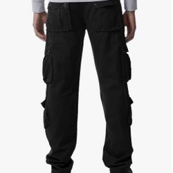 Men's 8-Pocket Thermal Fleece Lined Overalls, Outdoor Casual Pants