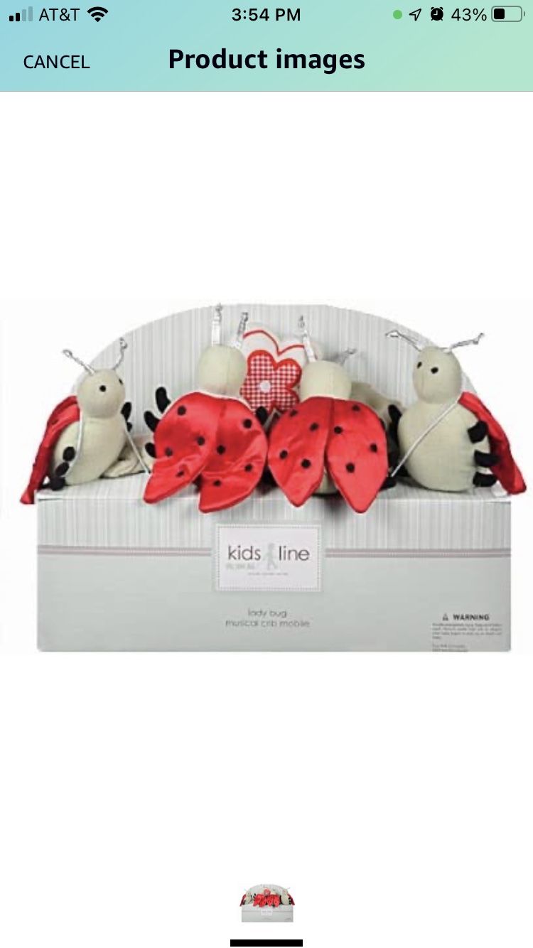 Kids Line Lady Bug Musical Crib Mobile.