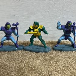 Masters of the Universe 2” PVC Action Figures Cake Topper MOTU Skeletor Mer-man 