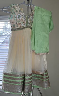 Little Girls Anarkali (Flared) Embroidered Salwar Suit -Size 22