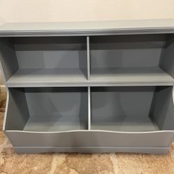 Blue-Gray Wooden Shelf
