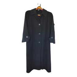 Neiman Marcus Regency Trench Coat Black Camel Hair Long Size 12