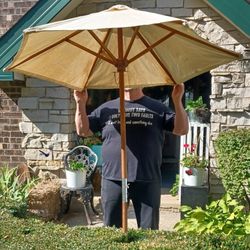 Off White Canvas Umbrella 5' Radius