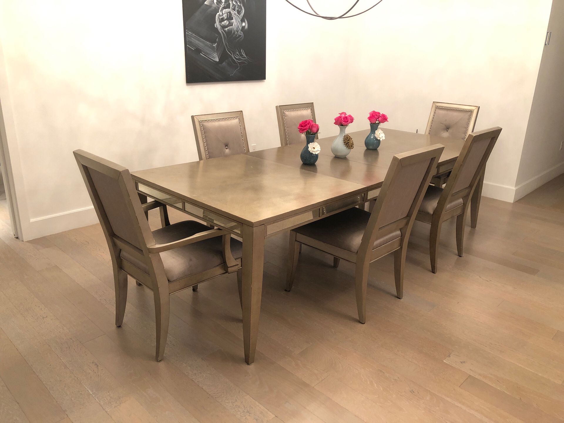 Lot of extensible dining table + 6 chairs