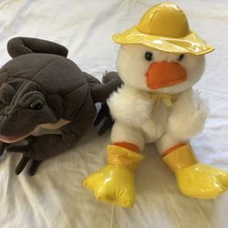 Hand Puppet Frog$15/Rain Fear Duck$15