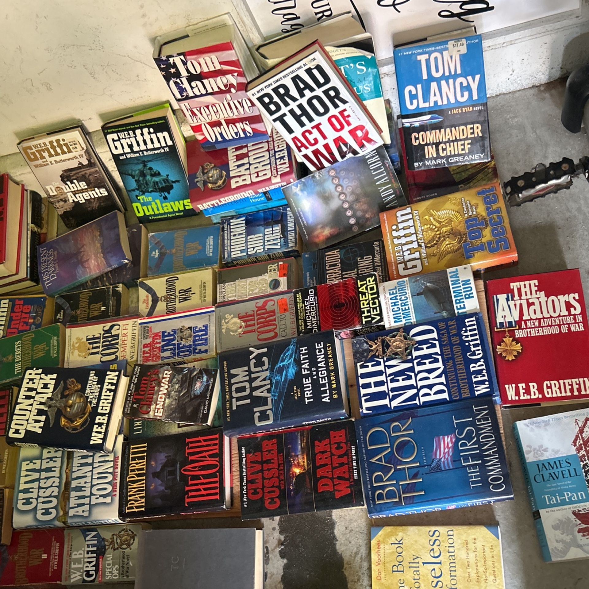 Tom Clancy Books, Brad Thor, WEB Griffin Books