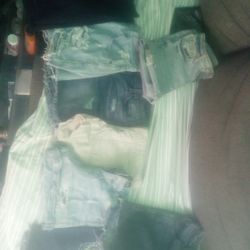 WOMEN'S APPAREL... SHORTS, SIZE(S) 3-9...(S) BLACK BEDAZZLED STAPLES DRESS, COACH PURSES