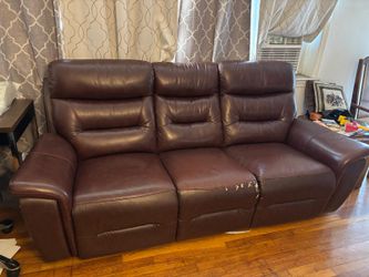 Leather couch and loveseat