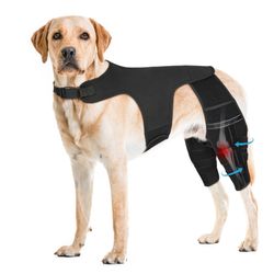 Pawfun Dog Knee Brace For Torn ACL Hind Leg, Dog Leg Brace With 4 Metal Stabilizers Strong Joint Support To Reduce Pain From Luxating Patella, Arthrit