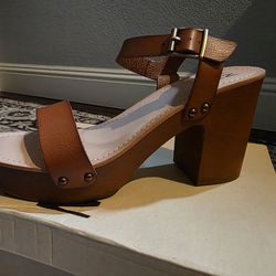 Steve Madden Brown Platform Block Heel Sandals – Size 9