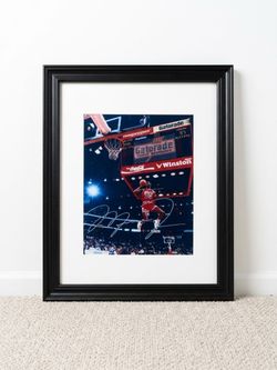 Signed Michael Jordan Framed Basketball Photo
