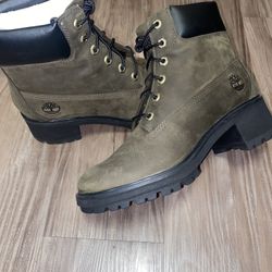 Olive Timberlands 8.5 Women’s 