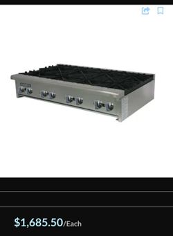 Radiance TAHP-48-8 Gas Hot Plate - Eight Burners - 256,000 BTU - 48"W, Natural Gas