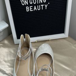 GIRLS NINE WEST SLIVER FLATS