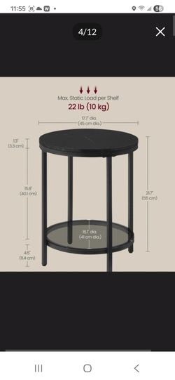 Two-tier Round Side/End Tables, Indoor/Outdoor, BRAND NEW!
