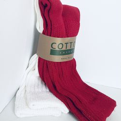 Cotton Casuals Socks, 2 Pair, Size 9-11, NWT