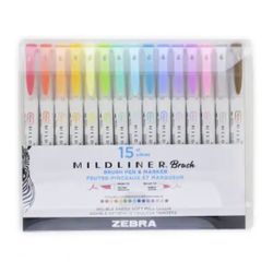 Mildliner Double Ended Brush Pen & Marker Set | 15 Count