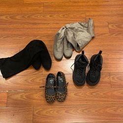 Used Women shoes bundle size 6 boots and flats