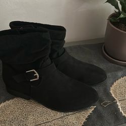 New! Women’s Karen Scott Slouch Boots, Black Faux Suede Size 7.5