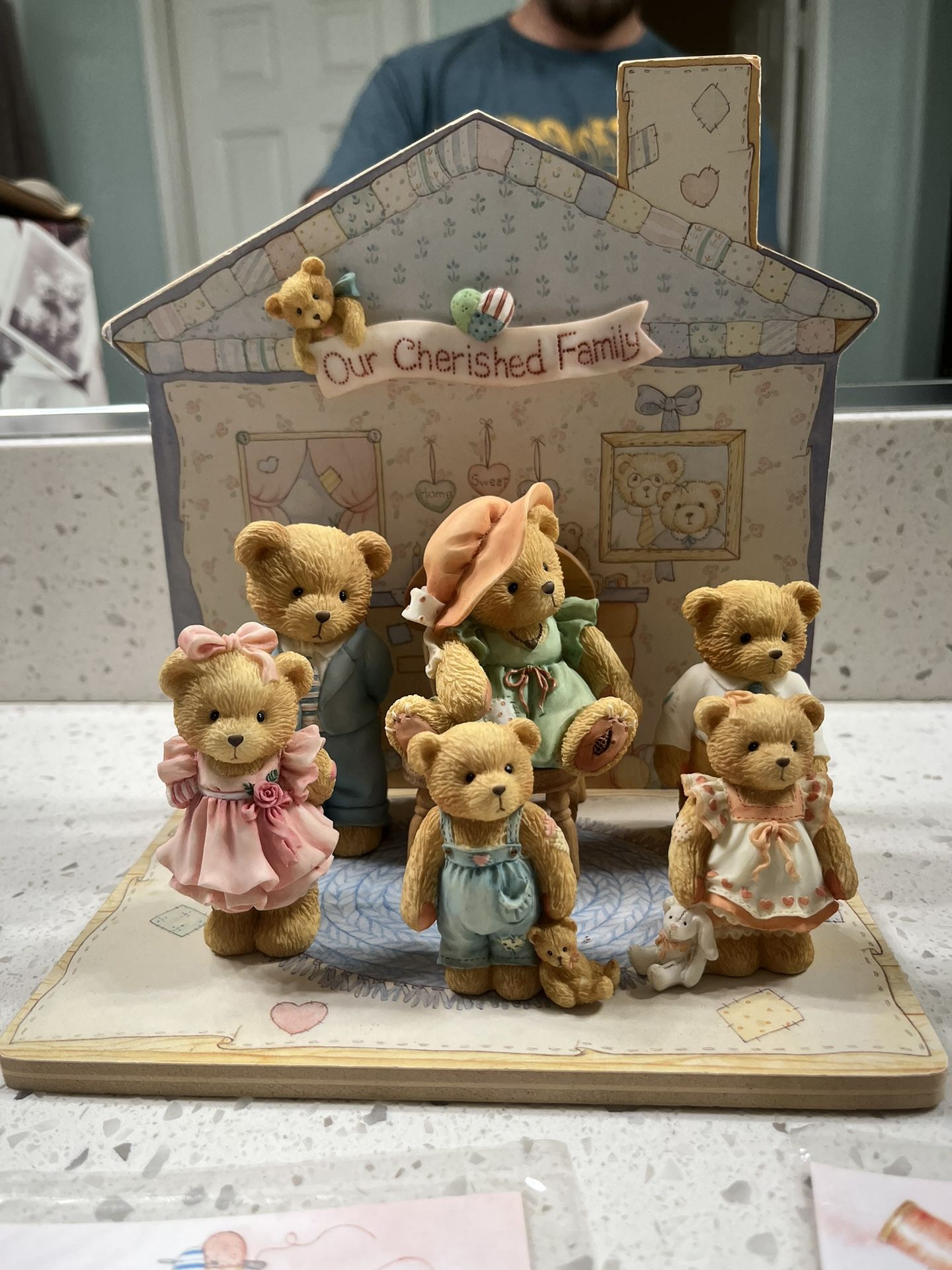 Cherished Teddies “Our Cherished Family” By Enesco Collectible Set Of Ceramic Bears