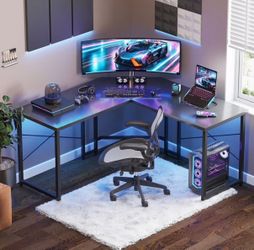 New - 51” L-Shaped Gaming / Computer Desk – Black, White, or Pink
