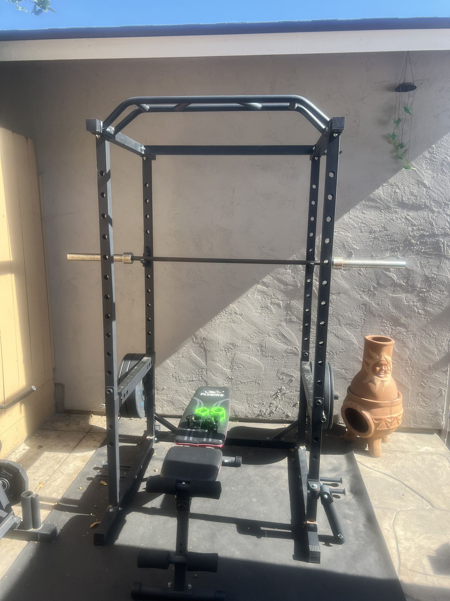 Squat, bench rack and dumbbell rack