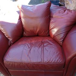 leather chair and ottoman couch