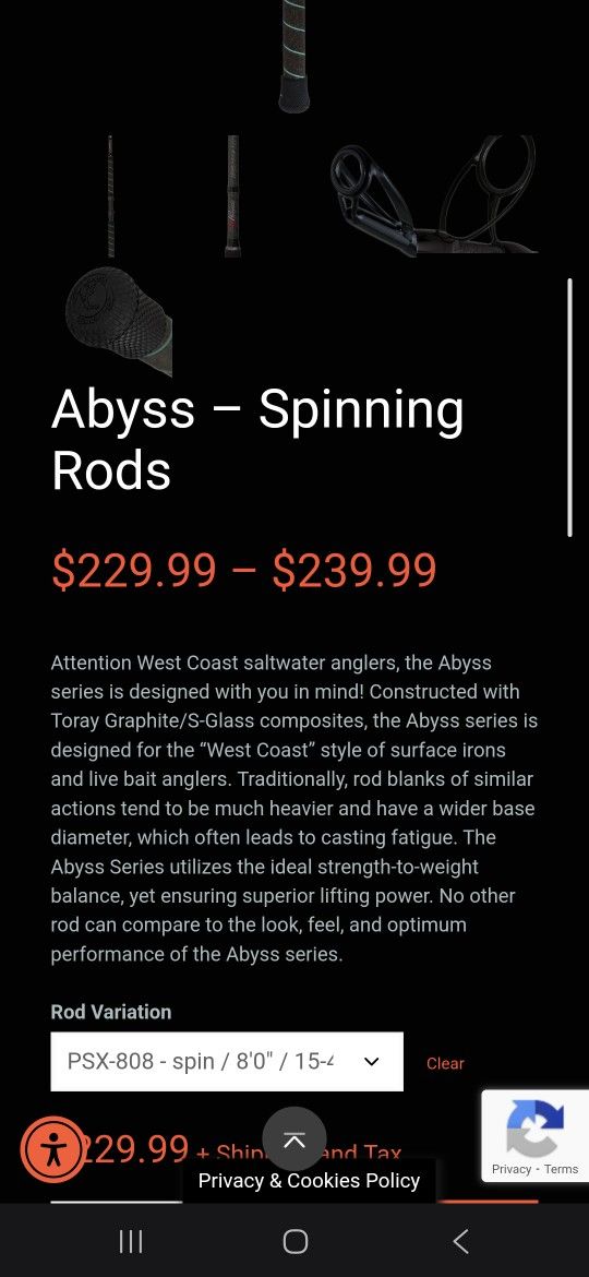 FISHING ROD- PHENIX ABYSS PSX-808 MODERATE/FAST SPINNING ROD