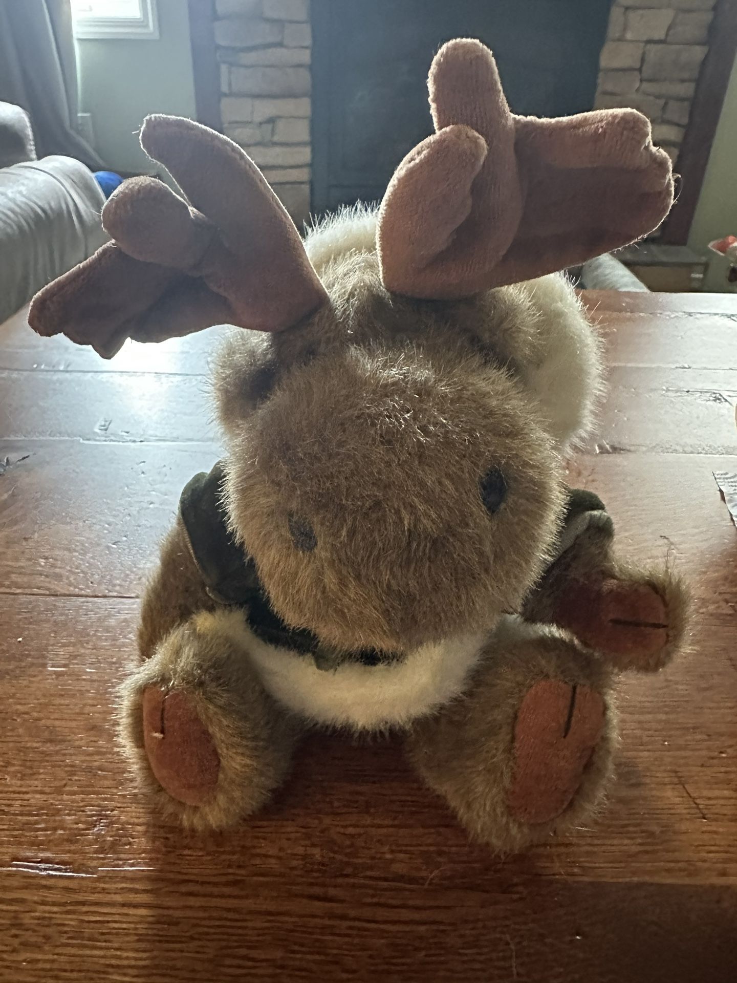 Boyds Bears Monte Mooselton 12" Plush Moose Green Velvet Santa Coat