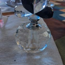 Vintage Black & Clear Dramatic Perfume Bottle


