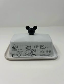Disney Mickey Mouse Sketch Ceramic Butter Dish