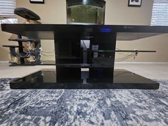 Black Gloss finish modern TV stand ( shelves included )