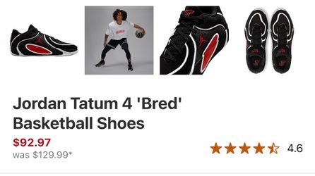 Jordan Tatum 4 'Bred' Basketball Shoes