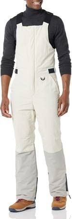 NEW SZ Medium Men Insulated Winter Snow Bib Overall Grey/White Or Gold/Brown