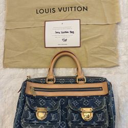 LOUIS VUITTON Monogram Denim Neo Speedy Blue Handbag M95019