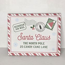 Letter To Santa Claus Envelope Wall Sign