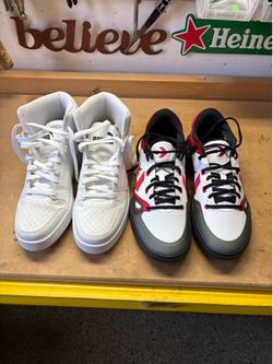 Men's Puma high top and men's Converse tennis shoes