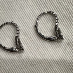 White Gold And Diamond Earrings 
